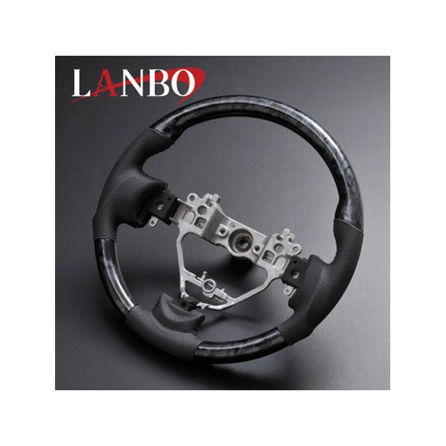 LANBO デザインステアリング ガングリップ エブリイワゴン DA17W（黒木目） LS135｜モトメガネ 店