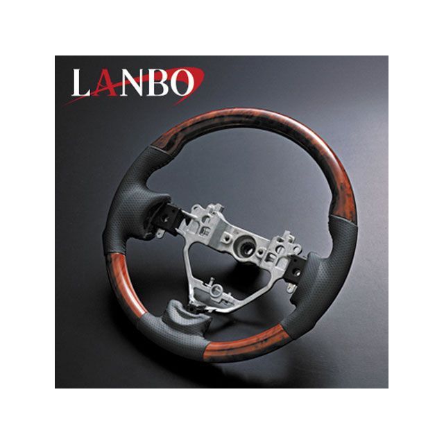 LANBO デザインステアリング ガングリップ エブリイワゴン DA17W（茶木目） LS136｜モトメガネ 店