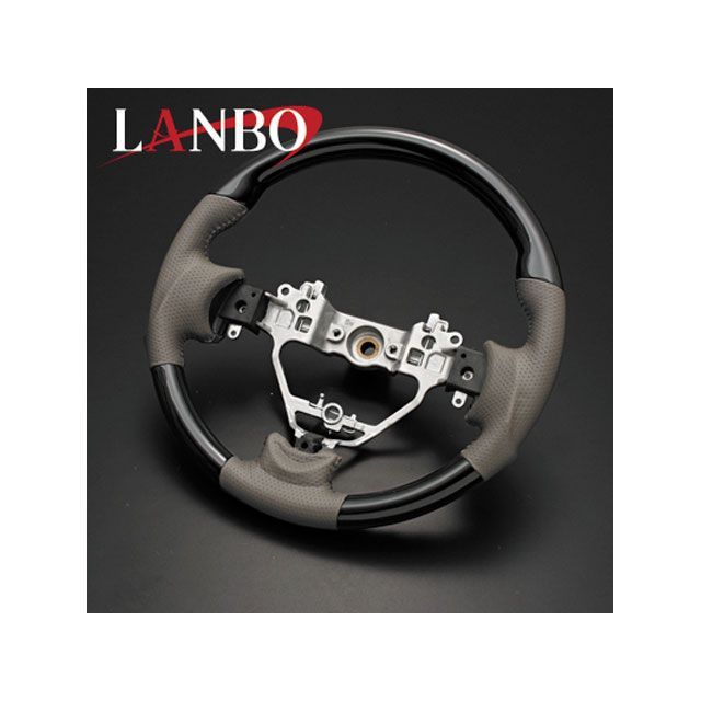 LANBO デザインステアリング ガングリップ エブリイワゴン DA17W（黒木目＆グレーレザー） LSS01SP1｜モトメガネ 店 29,057円