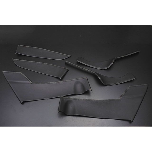 LANBO ドアレザーパネル 6pcs C-HR ZYX10/NGX50（ブラック×シルバー）