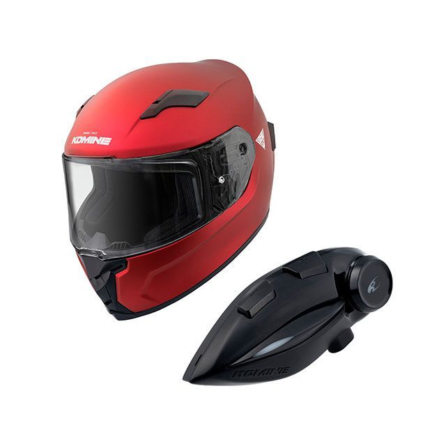 コミネ KK-902モーターサイクルインターカム+HK-170フルフェイスヘルメット(マットメタルレッド) サイズ L ・00-170|モトメガネ 店