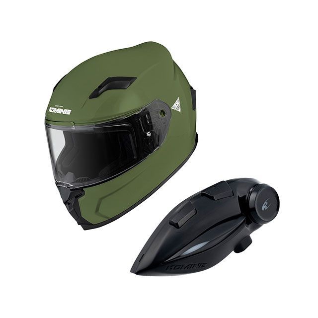 コミネ KK-902モーターサイクルインターカム＋HK-170フルフェイスヘルメット（オリーブ） サイズ M ・00-170