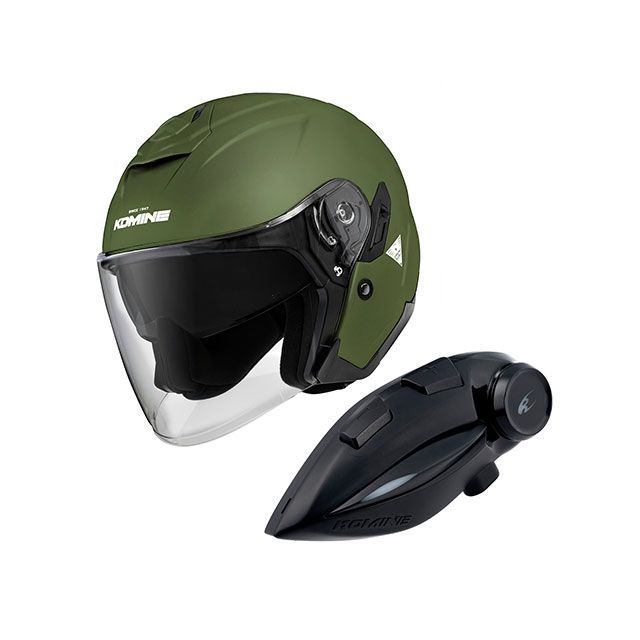 コミネ KK-902モーターサイクルインターカム＋HK-172 FL コンポジェットFRPジェットヘルメット（オリーブ） サイズ L ・00-172