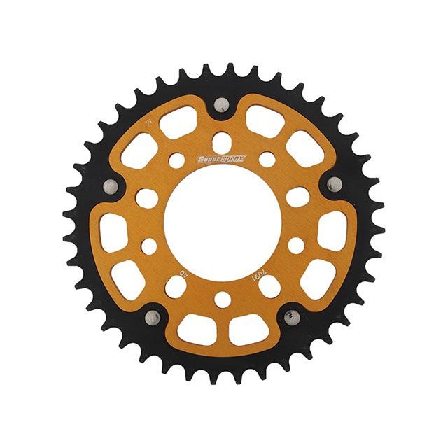 スーパースプロックス リア スプロケット（ステルス）7091-40T（ゴールド） 社外ホイール対応：MARCHESINI（TYPE-A）、OZ、BST、ROTOBOX、ENKEI RST-7091:40-GLD｜モトメガネ 店