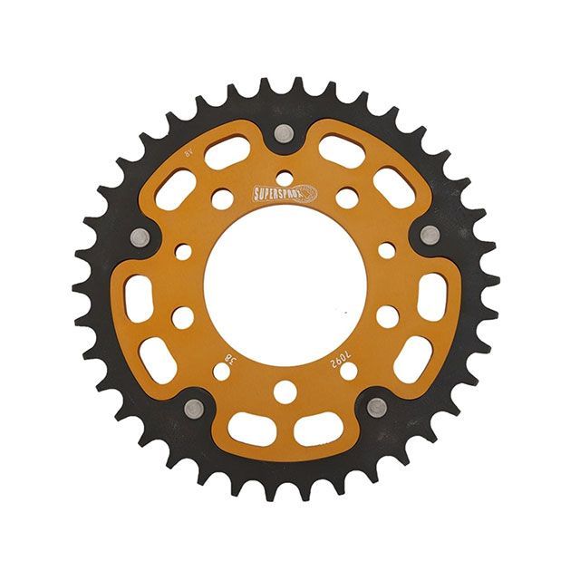 スーパースプロックス リア スプロケット(ステルス)7092-38T(ゴールド) 社外ホイール対応:MARCHESINI(TYPE-A)、OZ、BST、ROTOBOX、ENKEI RST-7092:38-GLD|モトメガネ 店