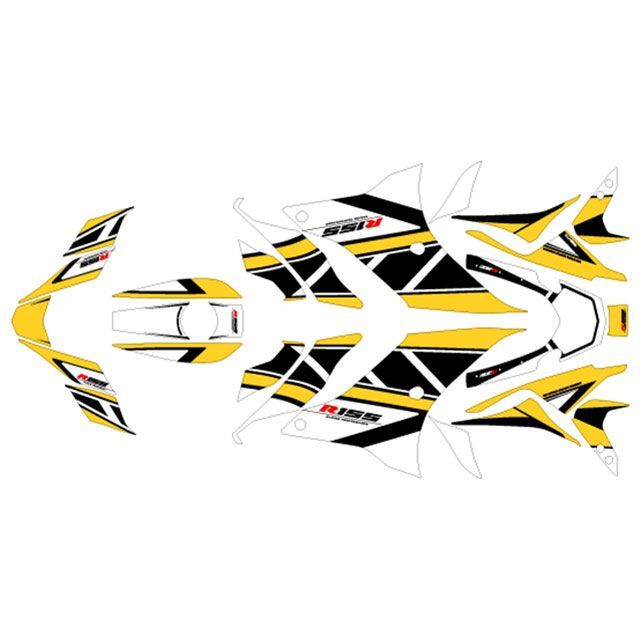 【メーカー直送】エムディーエフ YZF-R155（2023-）グラフィックキット ストロボモデル（パンプキンイエロー/P4） YZF-R155 タイプ コンプリートセット M23R155-D-PY-ALL