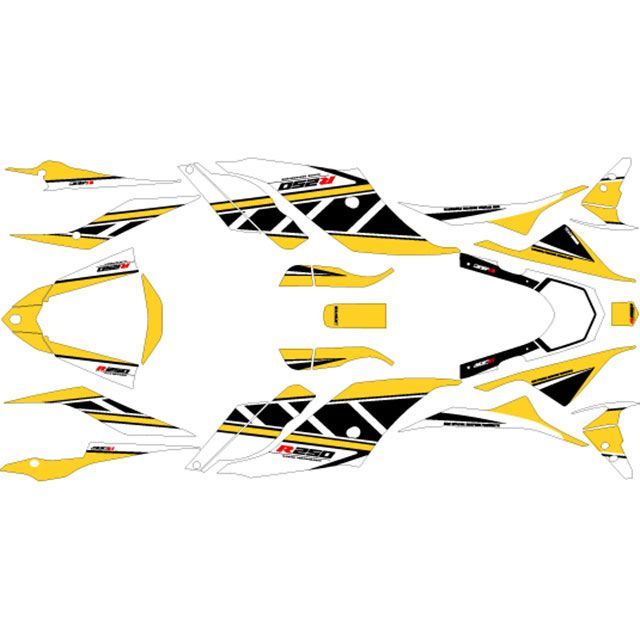 【メーカー直送】エムディーエフ YZF-R25（2019～）グラフィックキット ストロボモデル（パンプキンイエロー） YZF-R25 タイプ コンプリートセット M19R25-D-PY-ALL