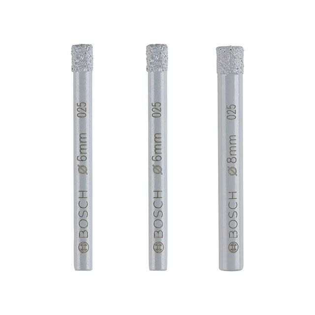 ボッシュ 2607011626 3本組 Expert セラミック用 ダイヤモンドドリルビット 回転用6mm×2本・8mm×1本 2607011626