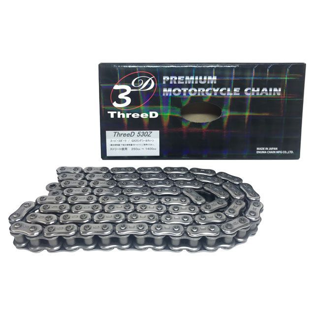 江沼チェーン QX2リングシール ThreeD 530Z/3D 250～1400cc カラー シルバー リンク数 124L JAN_4571291802537
