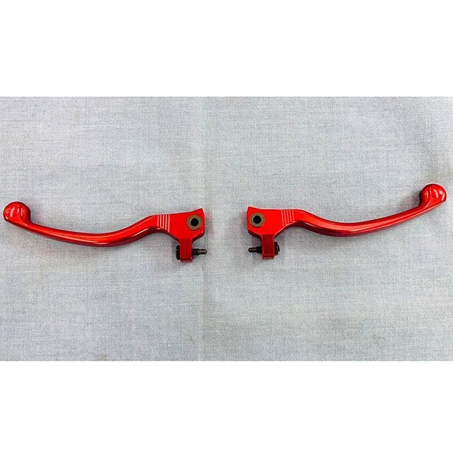 【メーカー直送】力造 ビレットレバー/クラッチ 削出仕様（レッド） トライアル車全般 PC-5318MR｜モトメガネ 店