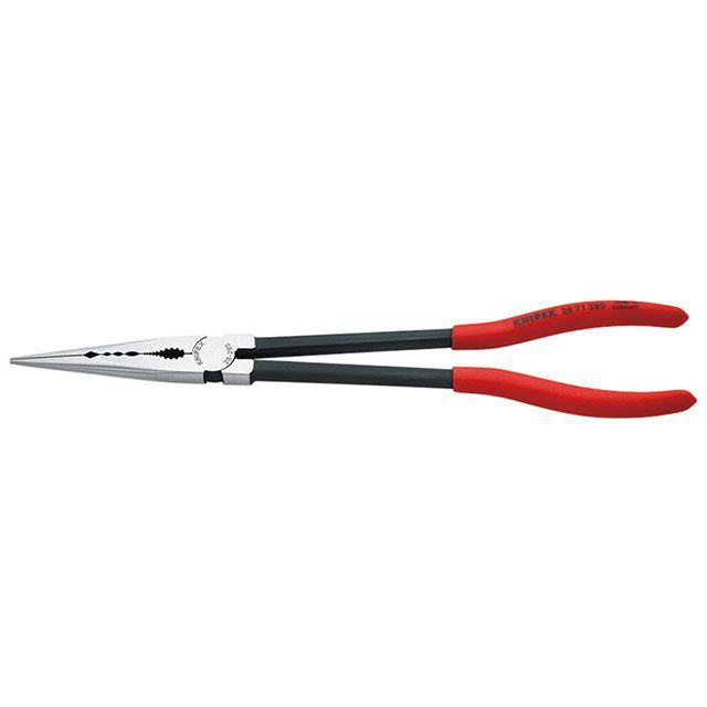 クニペックス 2871-280SB ロングリーチニードルノーズプライヤー 280mm プラスチックコートハンドル ・2871-280SB