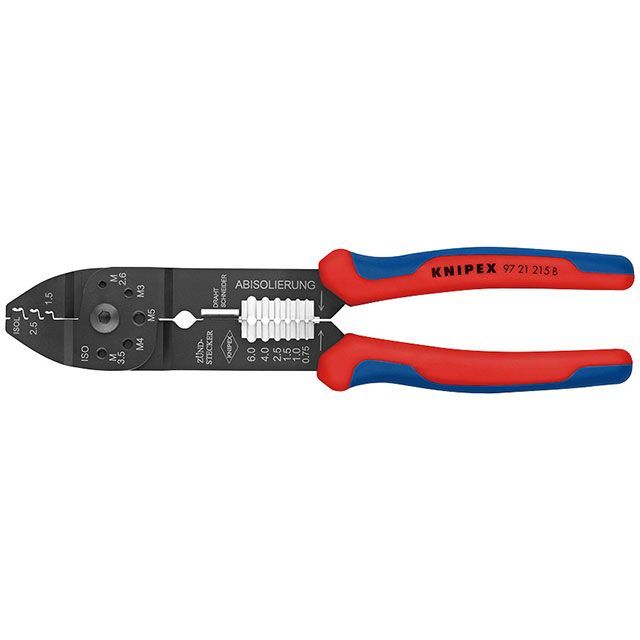 クニペックス 97 21 215 B オープンバレル端子圧着用 クリンピングプライヤー 230mm ・97 21 215 B