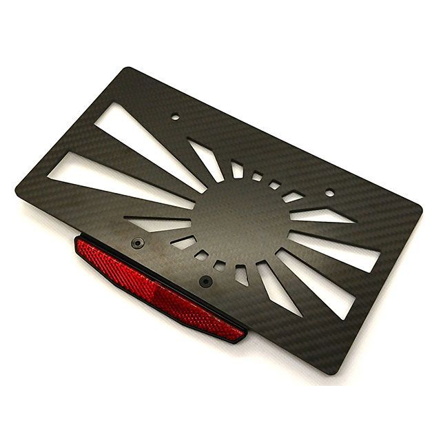 Fixe design CFRP ライセンスプレートベース アサヒ リフレクター付 汎用 FDLP102R｜モトメガネ 店