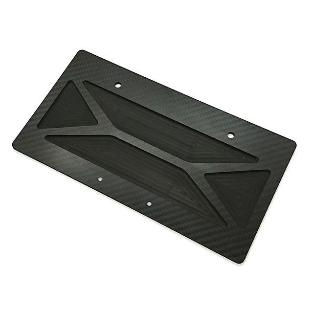 Fixe design CFRP ライセンスプレートベース トラペゾイド バックサイドポケット 汎用 FDLP206画像