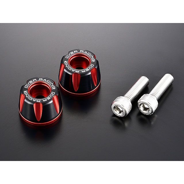 オーバーレーシング バーエンド Type2 M8用（ブラック/レッド） 汎用 ・55-99-033R