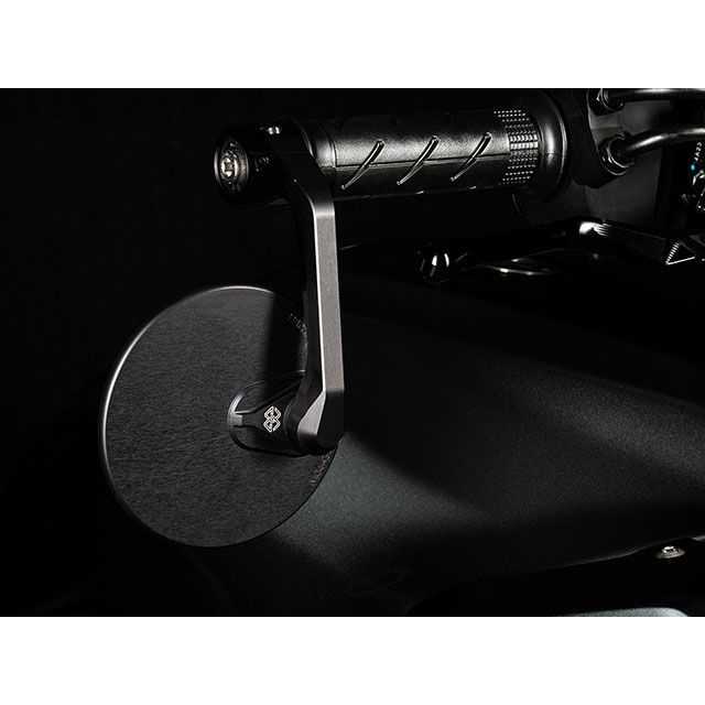 ギルズツーリング バーエンドミラー「MOON」 1pc. (マットブラック) M12のボルト受けのあるハンドルバーに適合 M0405BD|モトメガネ 店