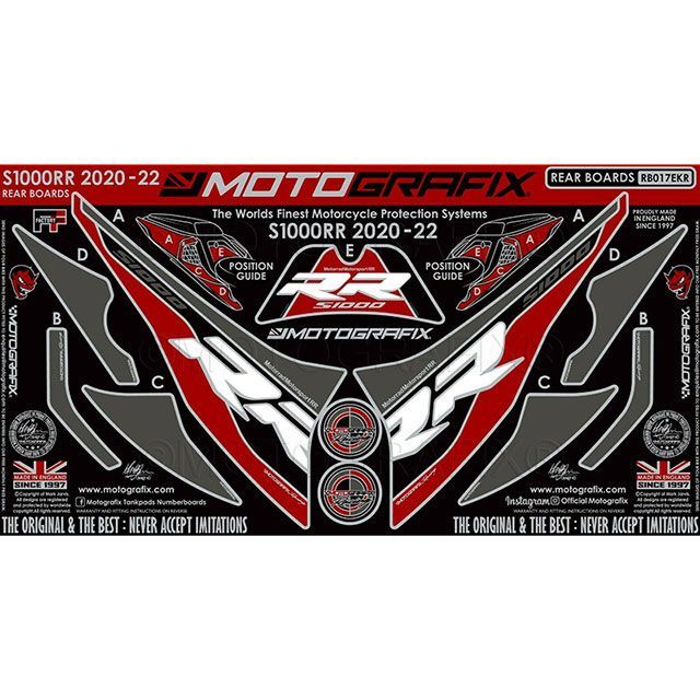 モトグラフィックス ボディパッド リアパッド S1000RR MT-RB017EKR｜モトメガネ 店