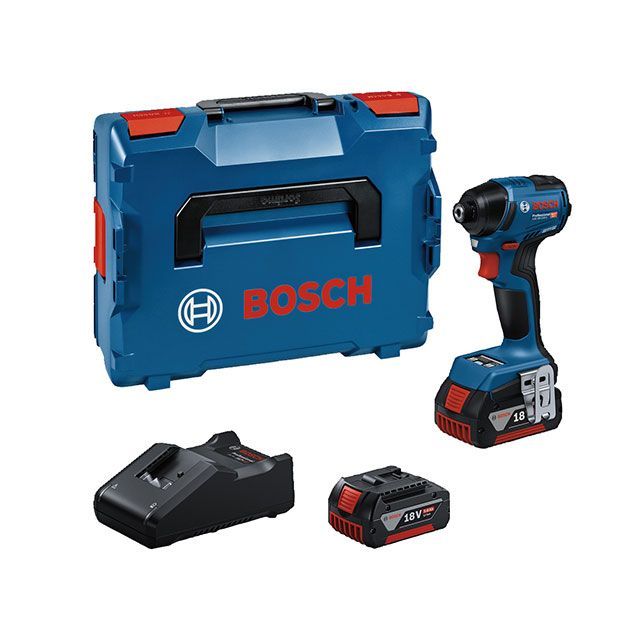 ボッシュ GDR18V-220C 18V LEDライト付 最大220Nm コードレスインパクトドライバー スマホコネクト対応 バッテリー5.0Ah×2個・充電器・ケース付 GDR18V-220C|モトメガネ 店