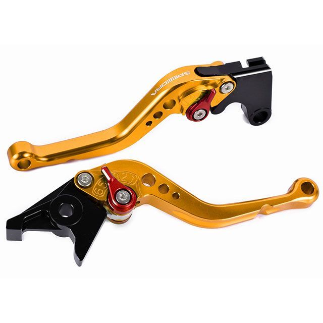 SPEEDRA アジャストレバー スタンダードショート（レバー本体：ゴールド） X-ADV アジャスター グリーン LVCG089GD-GN｜モトメガネ 店