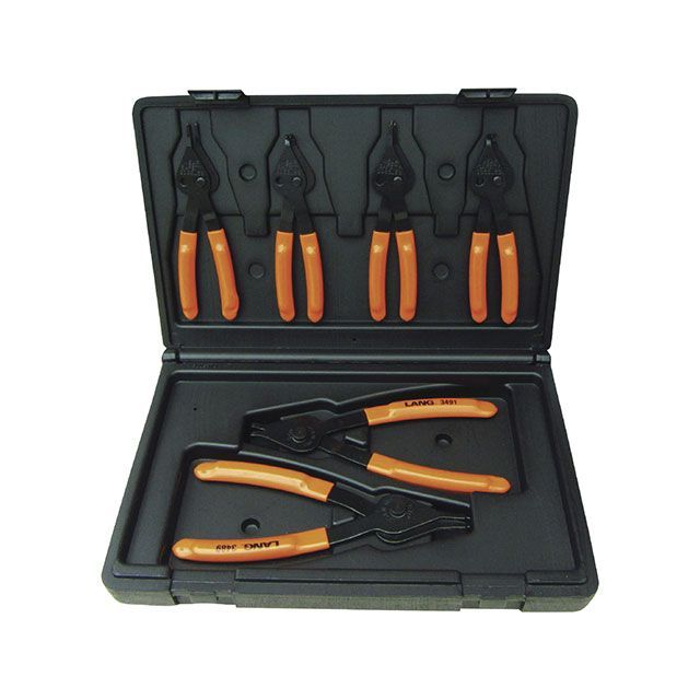 LANGTOOLS 3497 6本組 軸穴兼用 スナップリングプライヤーセット 7-51mm ケース付 3497