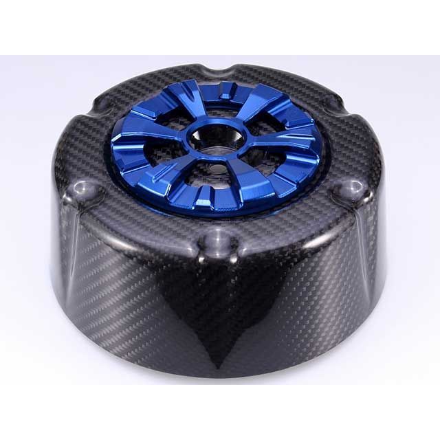 SPEEDRA S＆Sステルスエアクリーナー用カバー ドライカーボン カーボンタイプ 綾織り艶消し アルミカバー ブルー CHD0211TMBE