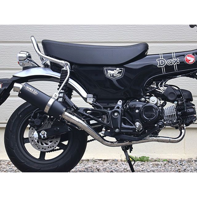 ダブルアールズ JMCA ショートオーバルフルエキゾースト ダウンタイプ F-BLACKタイプ（ステンレス） ダックス125 LF1195JM