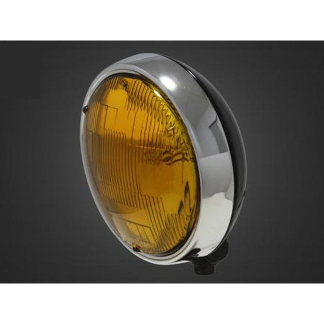 ガレージT&F ドラッグスター400（クラシックモデル） 5.75インチプレートヘッドライト＋ステーSET（タイプB） ドラッグスター400/クラシックモデル タイプ メッキリム/ブラックボディ・イエローレンズ ・4022539