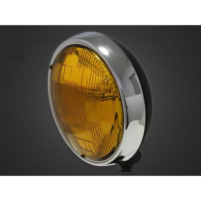 ガレージT&F マグナ250（S） 5.75インチプレートヘッドライト＋ステーSET（タイプA） マグナ250/S タイプ メッキリム/マットブラックボディ・イエローレンズ ・4022700