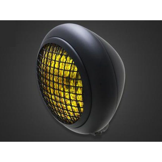 ガレージT&F ドラッグスター1100（スタンダードモデル） 5.75インチグリルトラクターヘッドライト＋ステーSET（タイプA） ドラッグスター1100 タイプ マットブラック・イエローレンズ ・4023813｜モトメガネ 店