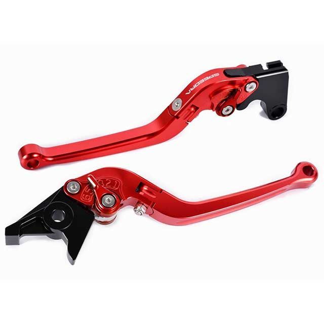 SPEEDRA アジャストレバー スタンダード可倒式(レバー本体カラー:レッド) XMAX250 アジャスターカラー シルバー LVAG091RD-SR|モトメガネ 店