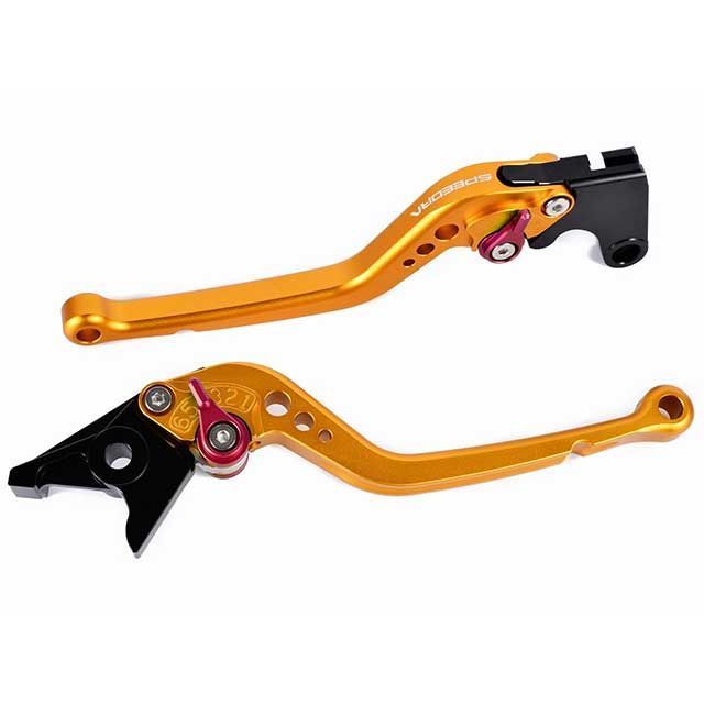 SPEEDRA アジャストレバー スタンダードロング（レバー本体カラー：マットゴールド） XMAX250 アジャスターカラー マットレッド LVBM091GD-RD
