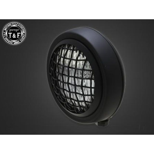 ガレージT&F スティード400(VLX、VCL、VSE) 4.5インチグリルヘッドライト+ステーSET(タイプA) スティード400/VLX/VCL/VSE タイプ マットブラック/クリアー ・4023996