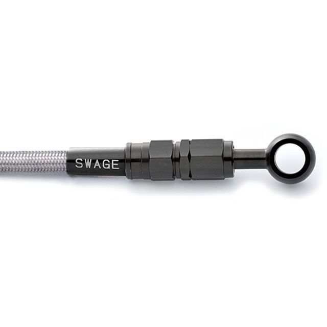 スウェッジライン クラッチホースキット ZRX1200 DAEG ホースエンド ステンレスブラック ホースカラー クリア BTC796