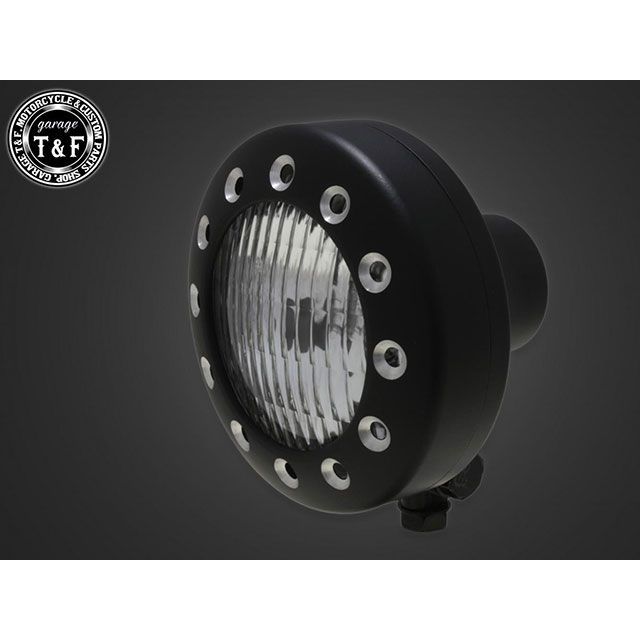 ガレージT&F スティード400（VLS）4.5インチドリルドヘッドライト＋ステーSET（タイプD） スティード400/VLS タイプ マットブラック・クリアーレンズ ・4024464｜モトメガネ 店