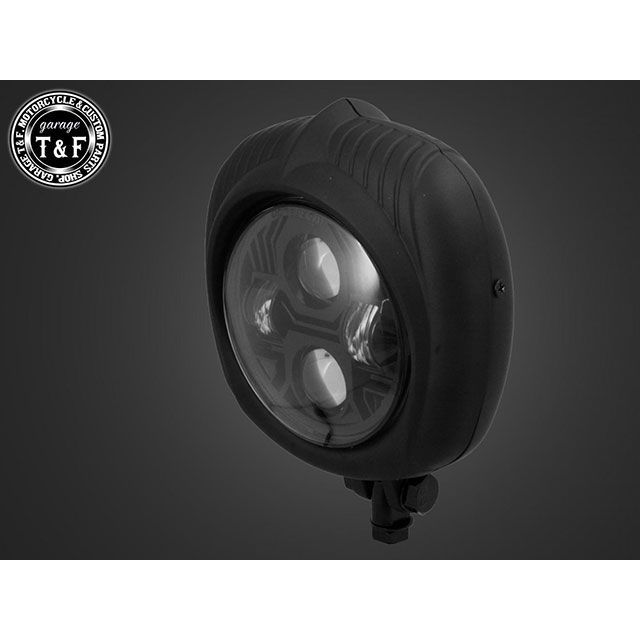 ガレージT&F エリミネーター250V エレクトロライン54レプリカヘッドライト LED仕様＋ステーSET（タイプK） エリミネーター250V タイプ ブラック ・7091039