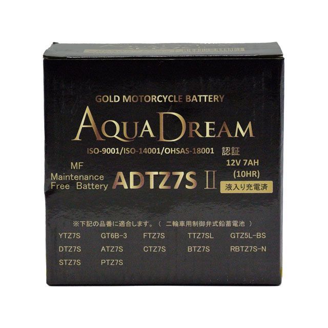 【メーカー直送】アクアドリーム GOLD 二輪バッテリー AD-ADTZ7-BSII ADTZ7SII