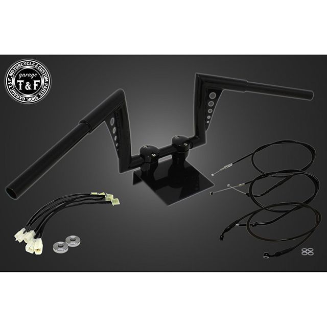 ガレージT&F レブル250 2017-2019年 ABS非搭載モデル 極太バットマンハンドル 8インチ＆ワイヤーセット（ブラック） レブル250 ・7091902