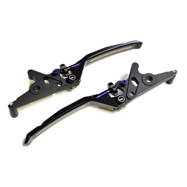 KN企画 AR APEXX 調整式ブレーキレバー左右セット シグナスグリファスABS/X FORCE（ブラック） AP-10301-KN