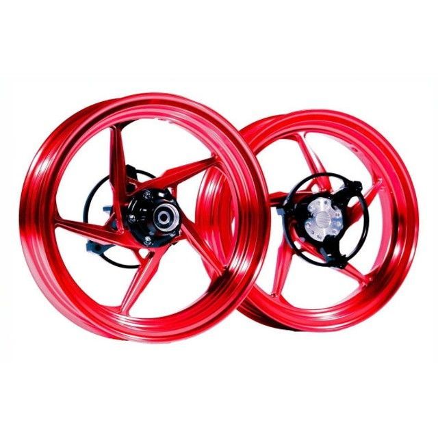 モトオブスポーツ GR-05 鍛造ホイール前後セット シグナスグリファス/BWS125（3型）/（レッド） Y-GR-FG-5-01-KN