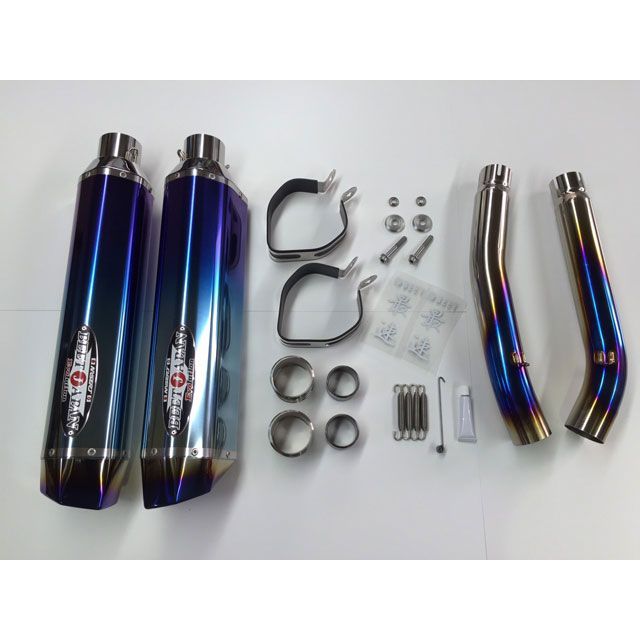ビートジャパン NASSERT Evolution Type II T2 スリップオンマフラー GSX1300R 隼 サイレンサー ブルーチタン 0222-S38-BL|モトメガネ 店