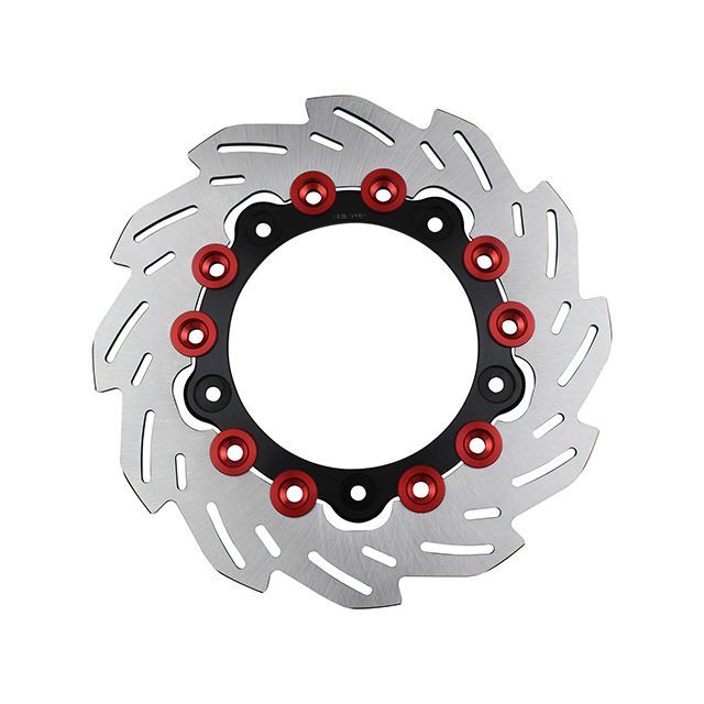 シフトアップ フロントウェーブディスクローター220mm/純正サイズ（インナー：BLACK/ピン：RED） 290050-06｜モトメガネ 店