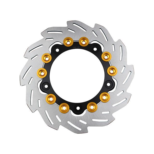 シフトアップ フロントウェーブディスクローター220mm/純正サイズ（インナー：BLACK/ピン：GOLD） 290054-06｜モトメガネ 店