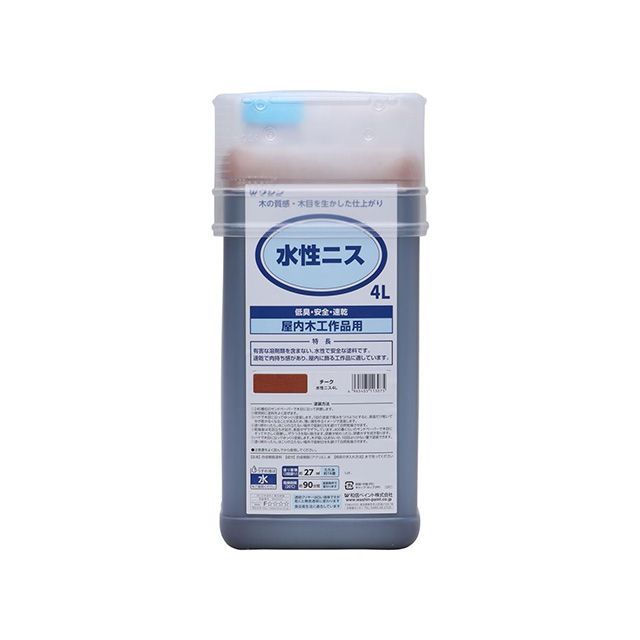 和信ペイント ＃911303 水性ニス 4L（チーク） ＃911303