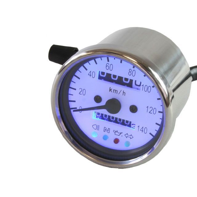 RISE CORPORATION 汎用 スピードメーター バイク用 140km h 機械式 LED スピードメーター 60パイ カラー