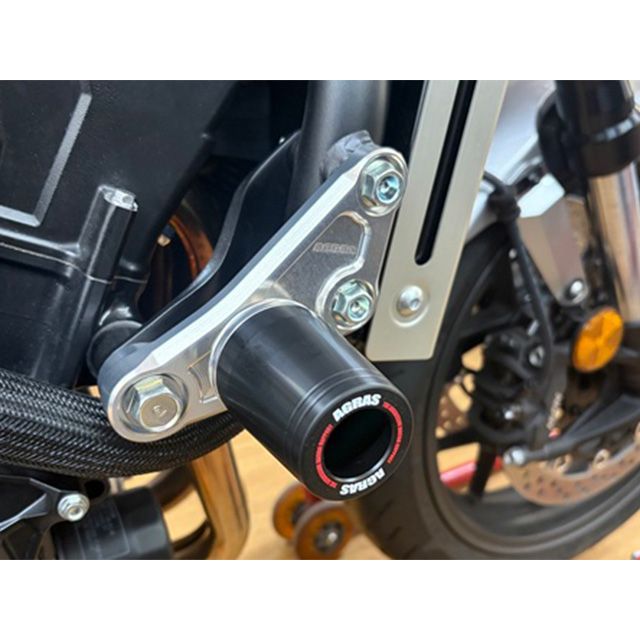 アグラス レーシングスライダー エンジンハンガータイプ CB1000F ジュラコン(R) ブラック(ロゴ有) 342-188-000BX|モトメガネ 店