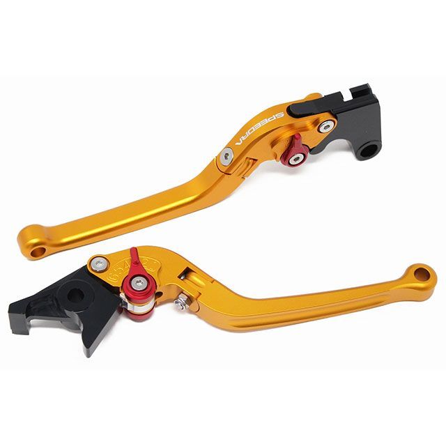 SPEEDRA アジャストレバー スタンダード可倒式(レバー本体カラー:マットゴールド) アジャスターカラー マットブラック LVAM096GD-BK|モトメガネ 店