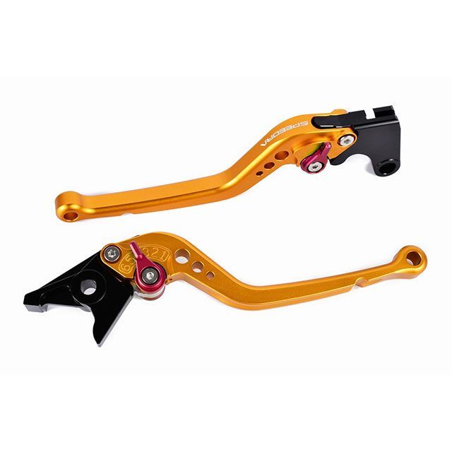SPEEDRA アジャストレバー スタンダードロング（レバー本体カラー：マットゴールド） アジャスターカラー マットレッド LVBM096GD-RD｜モトメガネ 店