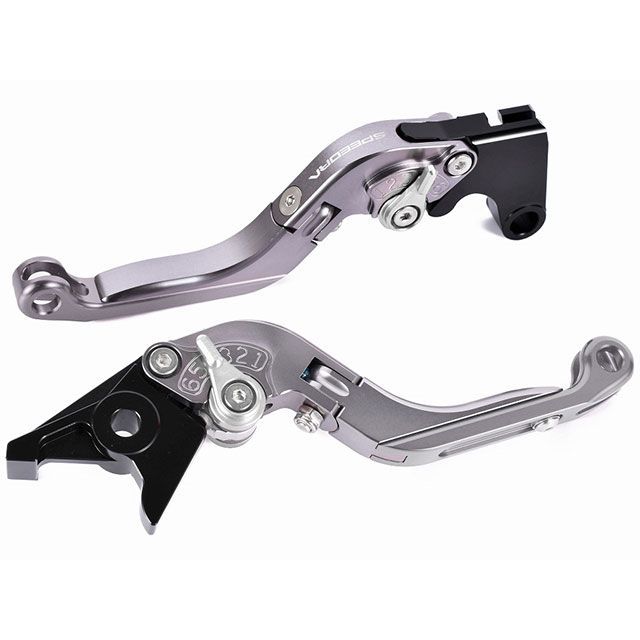 SPEEDRA アジャストレバー 可倒延長式(レバー本体カラー:チタン) アジャスターカラー シルバー エクステンションカラー ブルー LVGG096TM-SRBE|モトメガネ 店