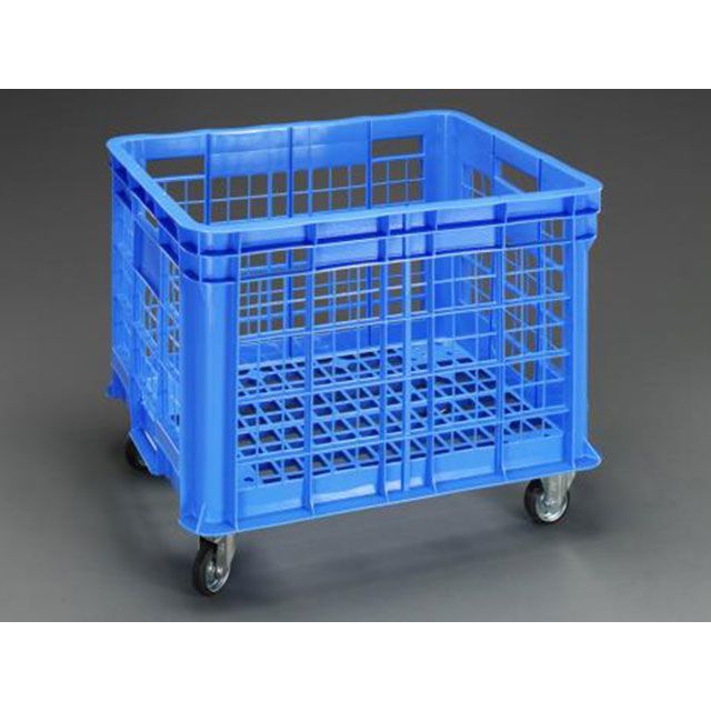 エスコ 925×665×570mm/274L コンテナ キャスター付(ブルー) EA506AG-52|モトメガネ 店
