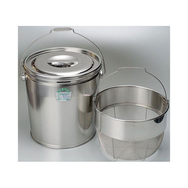 エスコ φ300&times;305mm/15L 取手付タンク（カゴ付/ステンレス製） EA508SF-31｜モトメガネ 店 14,746円